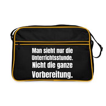 Only the lesson, not preparation - Retro Bag - black/gold - Front