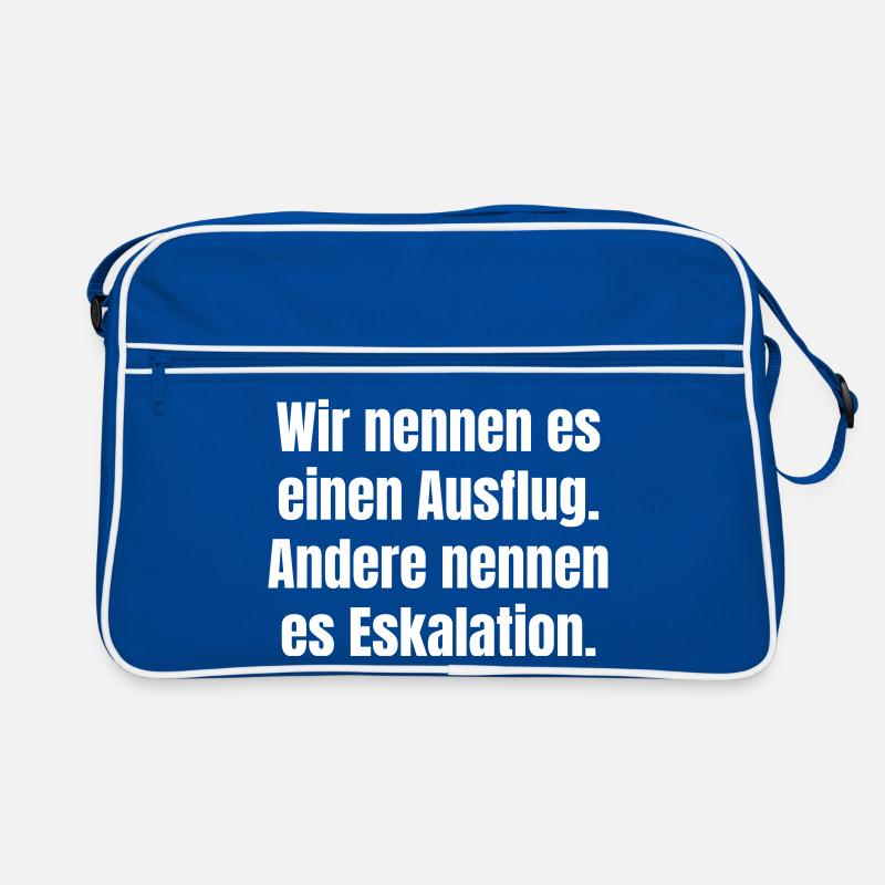 Ausflug oder Eskalation Typografie Retro Tasche