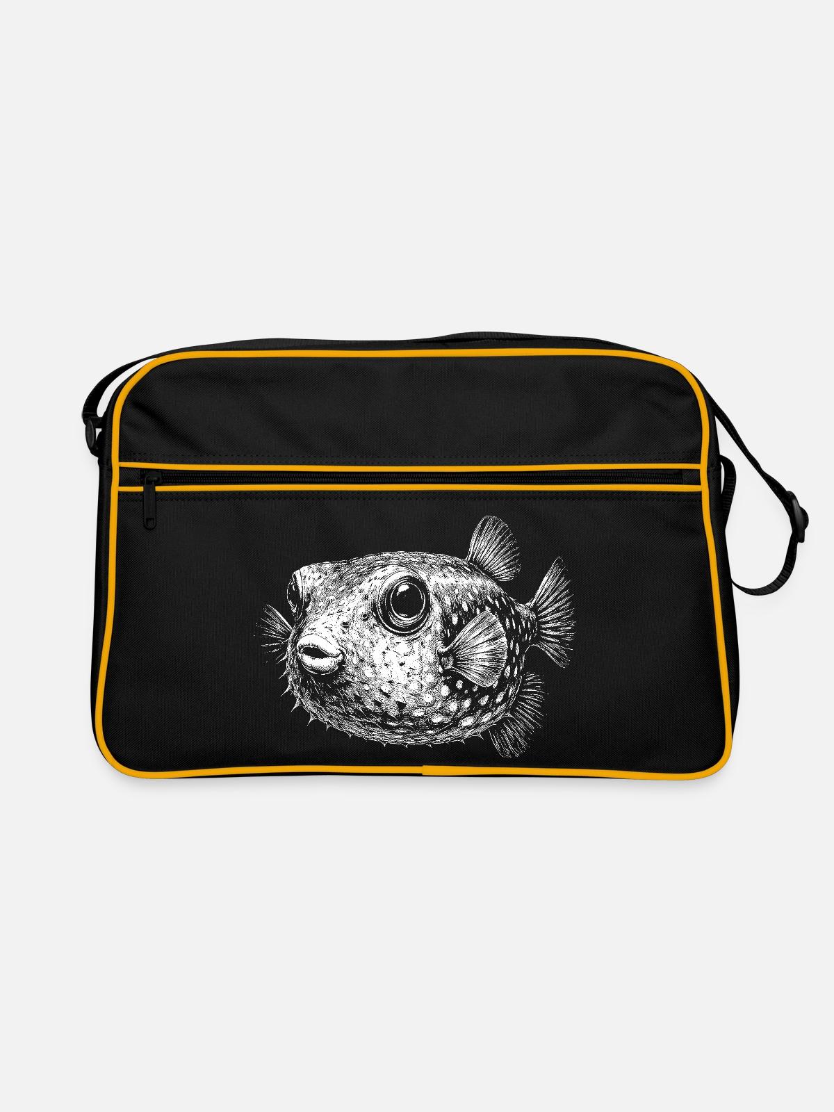 Poisson-globe - Sac Retro - noir/or - Devant