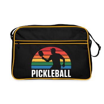 Pickleball Sunset Silhouette - Retro Bag - black/gold - Front