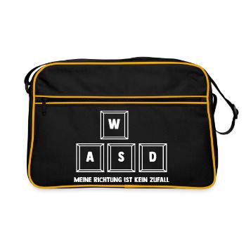 Zocken Computerspieler Zocker Gaming Gamer - Retro Tasche - Schwarz/Gold - Vorne