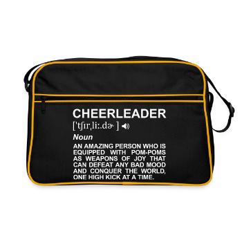 Cheerleader Begriffserklärung - Retro Tasche - Schwarz/Gold - Vorne