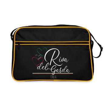 Riva del Garda, Gardasee - Retro Tasche - Schwarz/Gold - Vorne