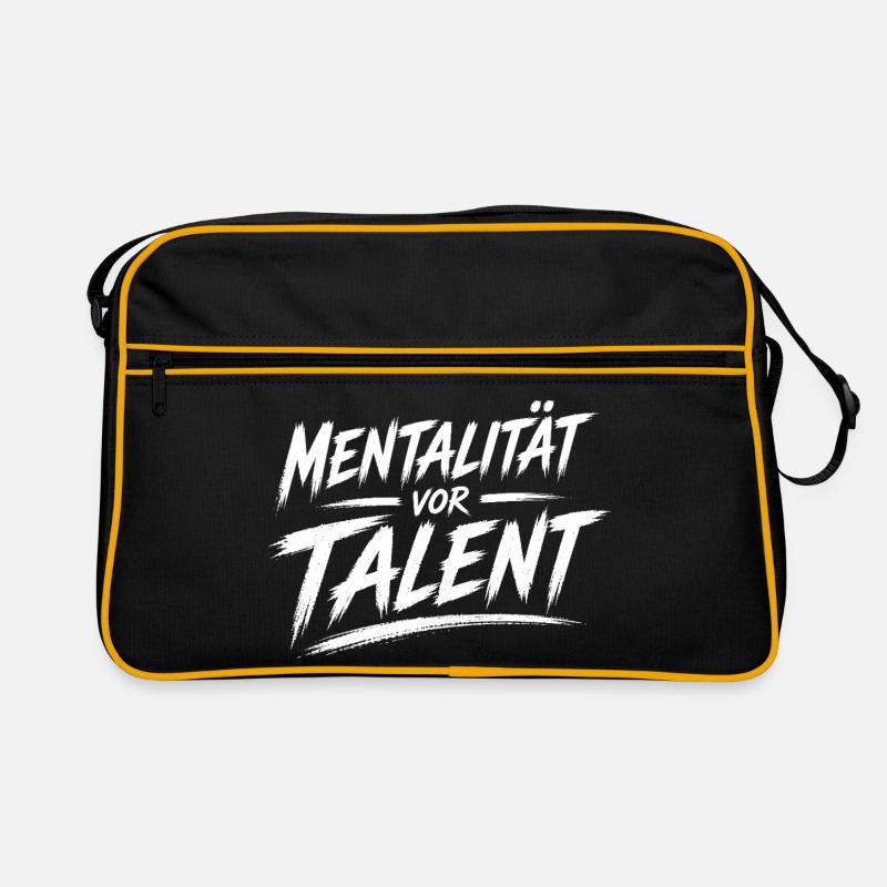 La mentalité avant le talent - Sac Retro - noir/or