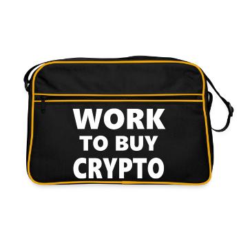 Drinking Classes: Work to Buy Crypto - Retro Bag - black/gold - Front
