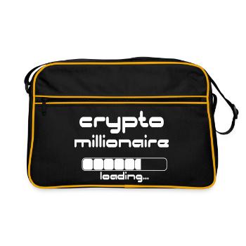 Crypto Millionaire chargeant un Bitcoin ETH drôle - Sac Retro - noir/or - Devant