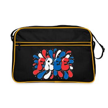 Liberté en éclats tricolores - Sac Retro - noir/or - Devant