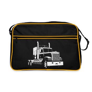 Truck Silhouette Truck Driver Design - Retro Bag - black/gold - Front