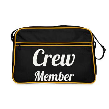 Crew Member Script Handwriting Team Staff Event - Retro Bag - black/gold - Front