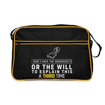 Third Time No Worksheets Tee - Retro Bag - black/gold - Front