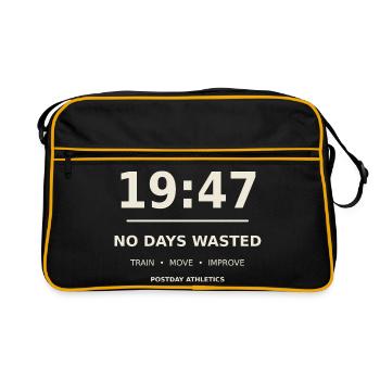 No Days – Sport & Training Motivation - Retro Tasche - Schwarz/Gold - Vorne