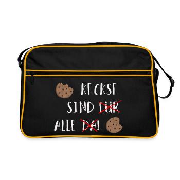 Kekse sind alle - Lustiger Plätzchen Spruch - Retro Tasche - Schwarz/Gold - Vorne