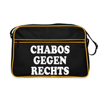 Chabos gegen rechts - Retro Tasche - Schwarz/Gold - Vorne