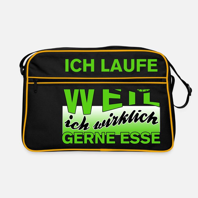 Ich laufe weil ich wirklich gerne esse Retro Tasche