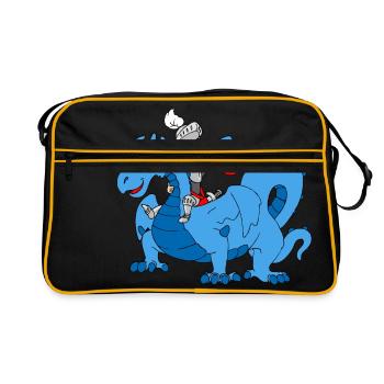 Boy Knight riding Blue Dragon - Sac Retro - noir/or - Devant