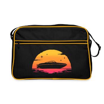sunset outboard motorboat motorboat - Retro Bag - black/gold - Front