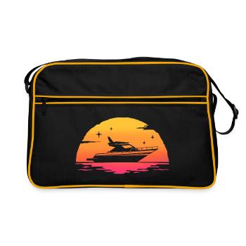 sunrise yacht marin navire bateau yachting - Sac Retro - noir/or - Devant