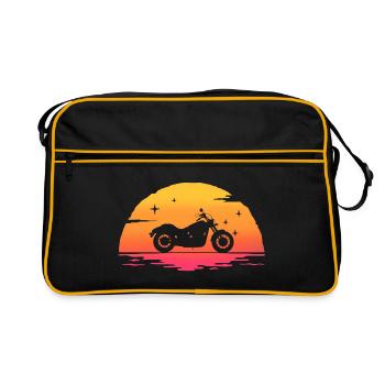 sunrise motorcycle cruiser motorcycle motorcycle motorcycle t-shir - Retro Bag - black/gold - Front
