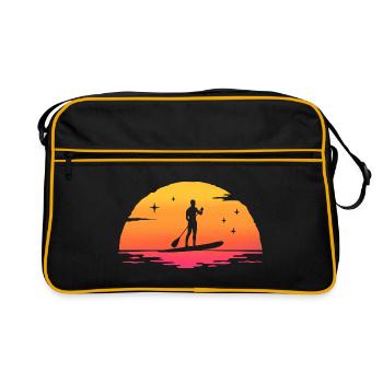 Sunrise paddle board paddle surf standing paddle - Sac Retro - noir/or - Devant