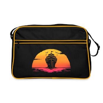 Sunrise Kreuzfahrtschiff - Retro Tasche - Schwarz/Gold - Vorne