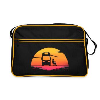 sunrise camper camping motorhome - Sac Retro - noir/or - Devant