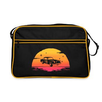 sunrise classic car retro old car - Retro Bag - black/gold - Front