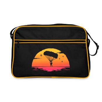 sunrise parapente parachute t-shirt paragliding - Sac Retro - noir/or - Devant