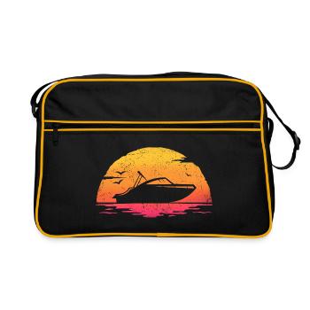 Outboard Motorboat T-shirt Yacht - Retro Bag - black/gold - Front