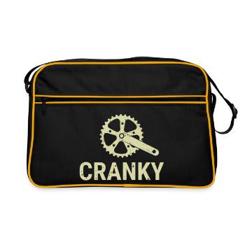 Grumpy Fahrradgeschenk für Radfahrer - Retro Tasche - Schwarz/Gold - Vorne