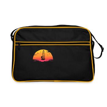 sunrise windsurf windsurfing - Sac Retro - noir/or - Devant