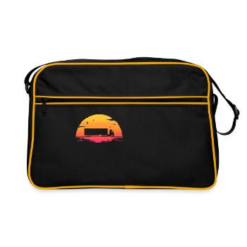 sunrise camion routier cadeau chauffeur - Sac Retro - noir/or - Devant