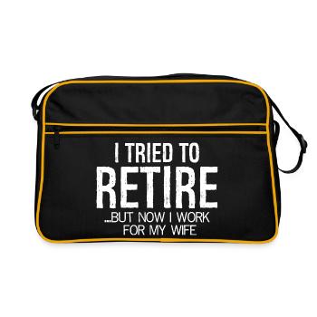 I tired to retire funny shirt - Sac Retro - noir/or - Devant