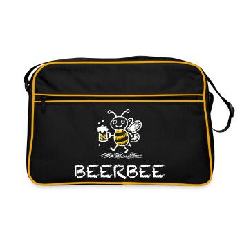 Beerbee bière Dire abeille Drôle Buveur de bière - Sac Retro - noir/or - Devant