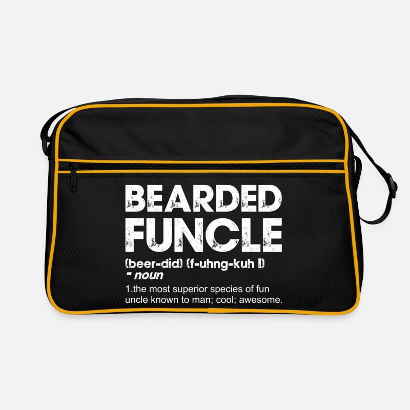 Bearded Funcle Bold Typography - Retro Bag - black/gold