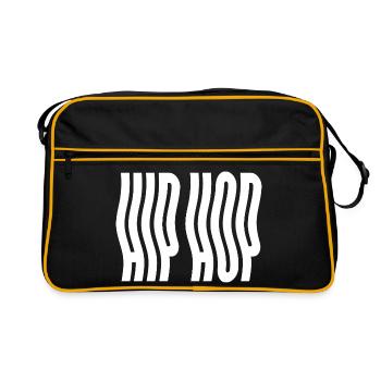 Hip Hop liquid wavy logo - Retro Bag - black/gold - Front
