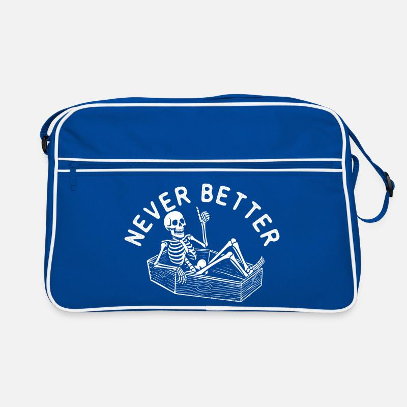 Never Better Spooky Halloween Coffin Skeleton Retro Bag
