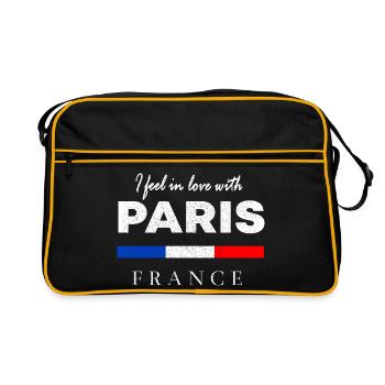 I fell in love with Paris – France Design - Retro Bag - black/gold - Front