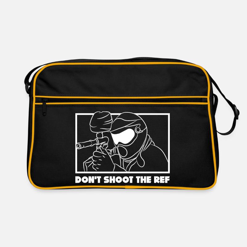Don’t Shoot the Ref - Design de paintball amusant - Sac Retro - noir/or