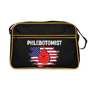 Nurse Caregiver Blood Sampling Phlebotomist - Retro Bag - black/gold - Front