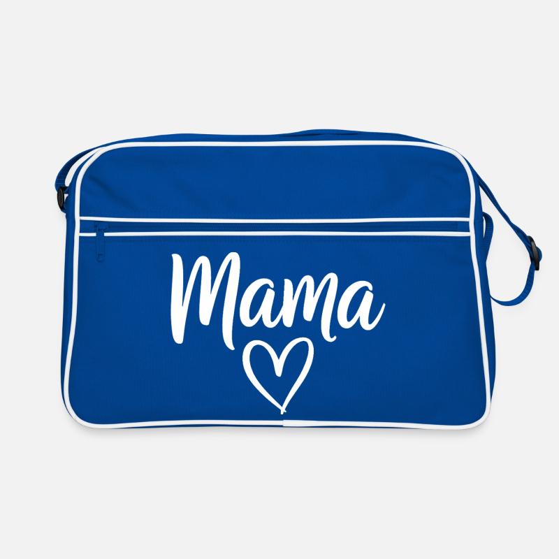 Mama Heart Script Logo Retro Tasche