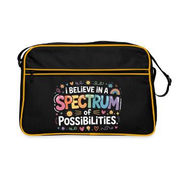 Autism Awareness Support rainbow - Retro Bag - black/gold - Front
