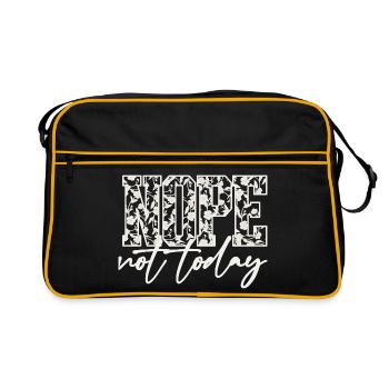 Chemise « Pas aujourd’hui » – T-shirt introverti drôle - Sac Retro - noir/or - Devant