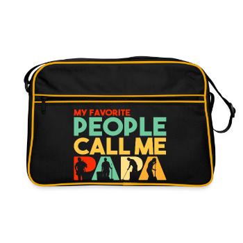 Mes personnes préférées m’appellent Papa Concierge - Sac Retro - noir/or - Devant