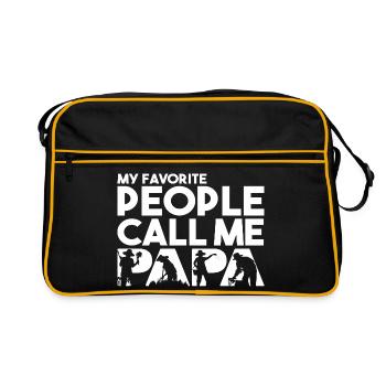 J’adore mon design Papa Steel Worker Ironworker - Sac Retro - noir/or - Devant