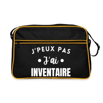 J’Peux Pas J’ai Inventaire Humour Travail - Sac Retro - noir/or - Devant