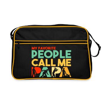 My Favorite People Call Me Papa Steel Worker - Retro Bag - black/gold - Front