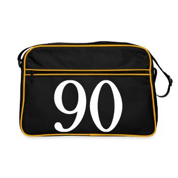 90. 90 ANS. 90e ANNIVERSAIRE. ANNIVERSAIRE 90 ANS. - Sac Retro - noir/or - Devant