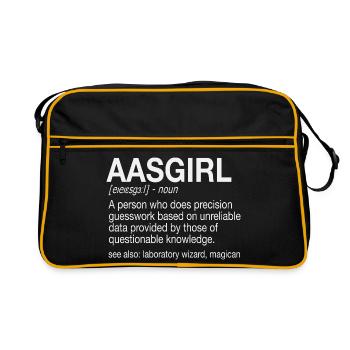 AAS Girl Atomabsorptionsspektrometrie Analytik - Retro Tasche - Schwarz/Gold - Vorne