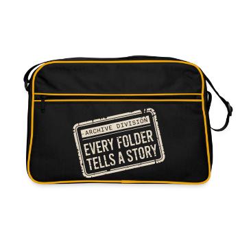 Division des archives : chaque dossier raconte une histoire - Sac Retro - noir/or - Devant