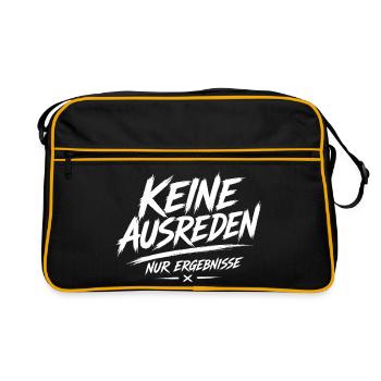 Pas d’excuses, seulement des résultats - Sac Retro - noir/or - Devant